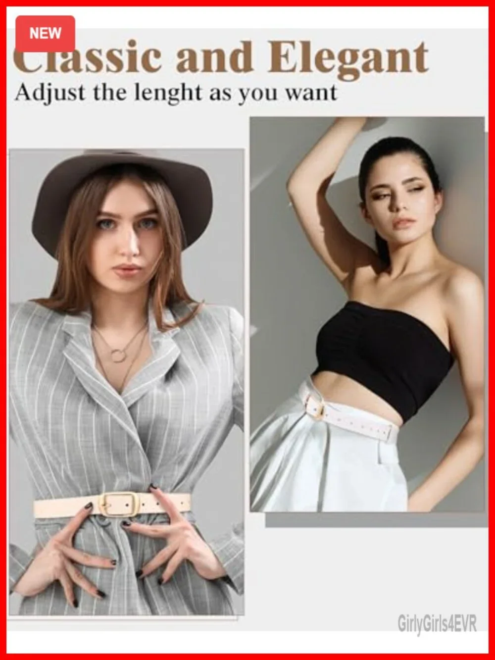 5 Pack Women's PU Leather Belts with Silver Alloy Pin Buckle for Jeans and